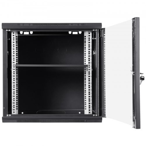 Gabinete de Servidor de Red Montado en Pared de 9U, 60x45x50cm, 39.4 cm de Profundidad, Enclosure de Rack de Servidor, Capacidad de Carga Máxima en Tierra de 90.7 kg, con Puerta de Vidrio con Cerr...