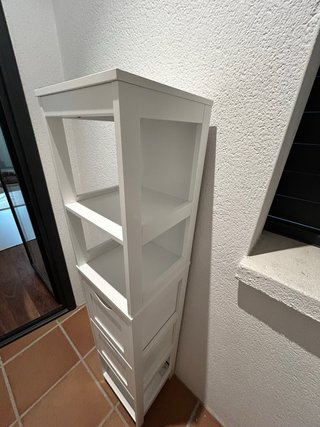 Estantería de madera blanca 30x30x142cm