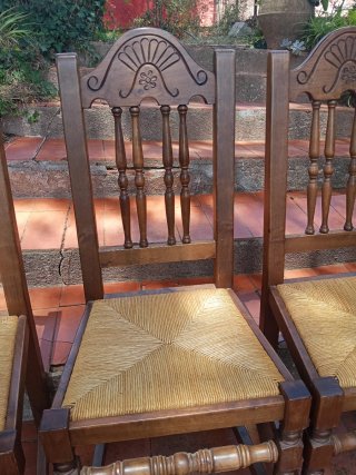 Sillas de madera maciza estilo vintage, pack de 4.