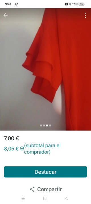 Vestido rojo señora talla única