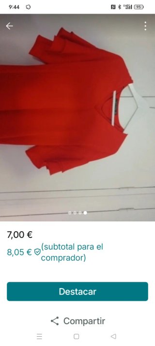 Vestido rojo señora talla única