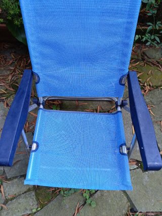 Silla de playa plegable azul