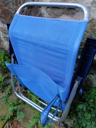 Silla de playa plegable azul