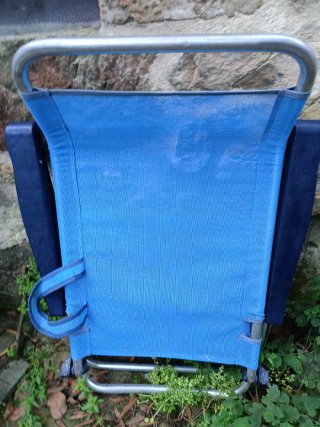 Silla de playa plegable azul