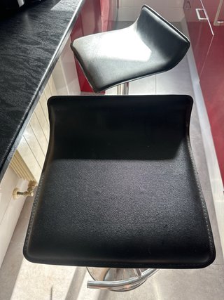 2 Taburetes Cocina Negro/Plata