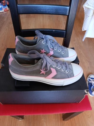 Zapatillas Converse Talla 37 Gris y Rosa