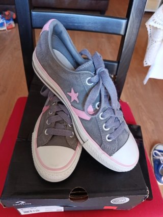 Zapatillas Converse Talla 37 Gris y Rosa