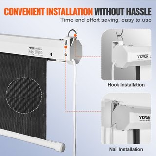 Pantalla de Proyector Motorizada, Pantalla de Proyector Eléctrica 100 pulgadas 16:9 4K 1080 HD, Pantalla de Proyección Automática con Control Remoto, Pantalla de Película Montada en Pared para el ...