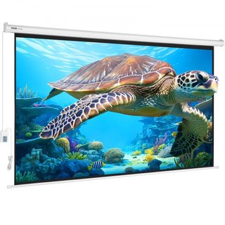 Pantalla de Proyector Motorizada, Pantalla de Proyector Eléctrica 100 pulgadas 16:9 4K 1080 HD, Pantalla de Proyección Automática con Control Remoto, Pantalla de Película Montada en Pared para el ...