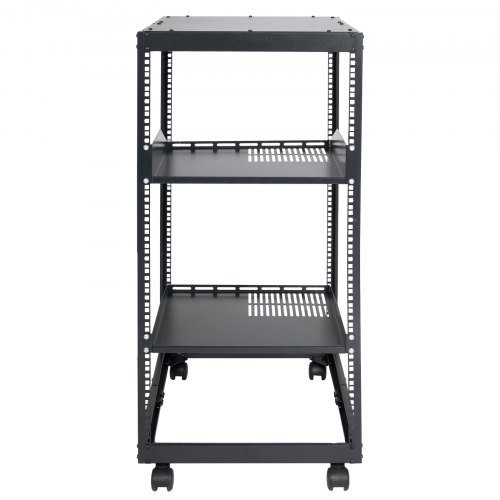 Rack de Servidor Abierto de 20U, Profundidad Ajustable de 58.5-101.6cm/223-40 in, Rack de Servidor de Red Montado en Pared o Independiente, Rack AV de 4 Postes con Ruedas, Soporta Todo Su Equipo d...