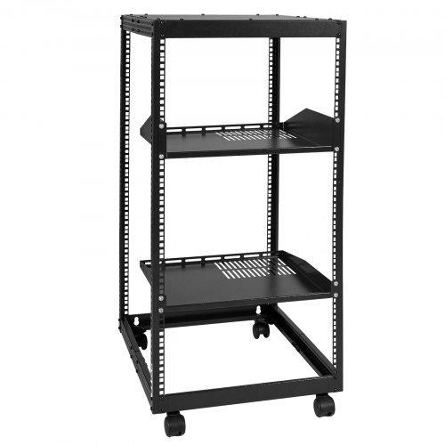 Rack de Servidor Abierto de 20U, Profundidad Ajustable de 58.5-101.6cm/223-40 in, Rack de Servidor de Red Montado en Pared o Independiente, Rack AV de 4 Postes con Ruedas, Soporta Todo Su Equipo d...