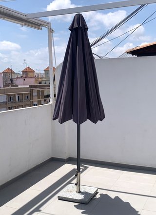 Sombrilla terraza gris 300cm + base granito