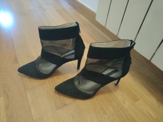 Botines Zara con transparencias Negro Talla 37