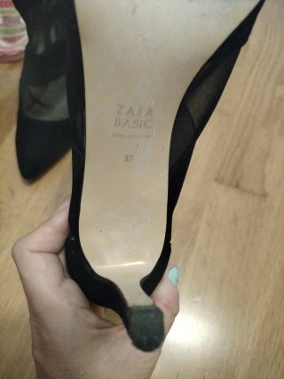 Botines Zara con transparencias Negro Talla 37