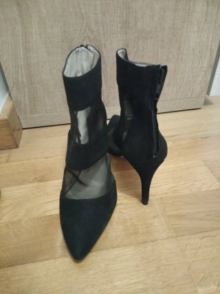 Botines Zara con transparencias Negro Talla 37