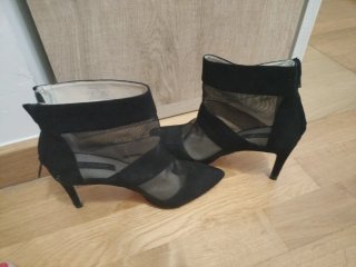Botines Zara con transparencias Negro Talla 37