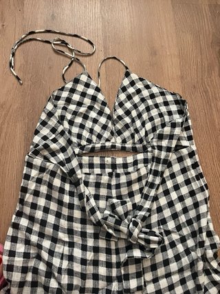Mono Zara cuadros blanco y negro Talla L