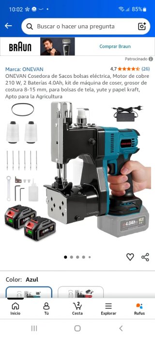 Máquina de coser portátil nueva