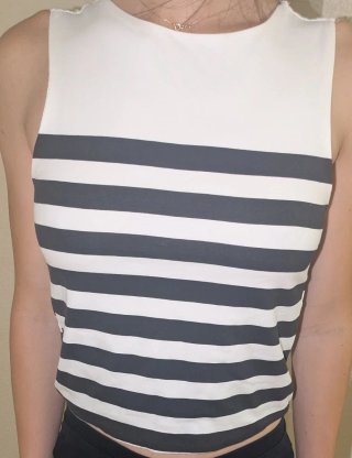 Camiseta sin mangas rayas mujer