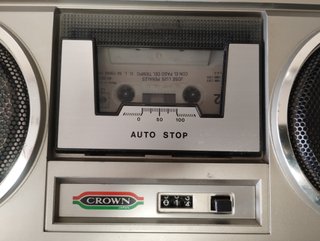 Radio Cassette Crown CSC 930F Beige/Plata