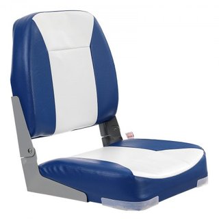 Asiento de Barco, Asiento de Barco de Respaldo Bajo de 18.9", Silla de Barco Plegable con Acolchado de Esponja Engrosada y Bisagra, Silla de Capitán de Barco Plegable para Barco de Pesca, Barco de...
