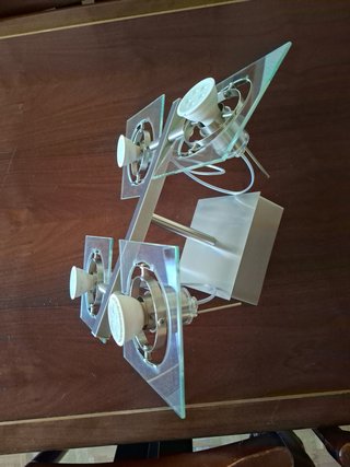 Lámpara de techo metal y cristal