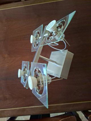 Lámpara de techo metal y cristal