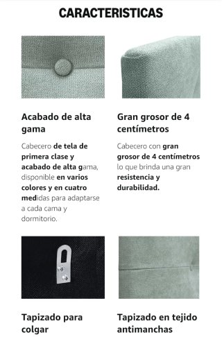 Cabecero Cama 140cm Verde