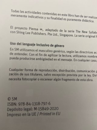 Libro matematicas PIENSA INFINITO SINGAPUR