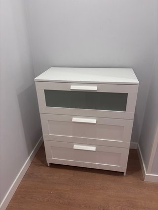 Cómoda Ikea 3 cajones blanco/vidrio