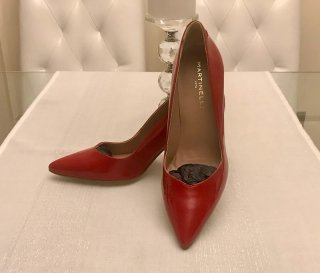 Stilettos charol rojo Martinelli pin up retro piel