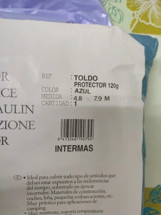 Toldo Protector Intermas Azul 79 M