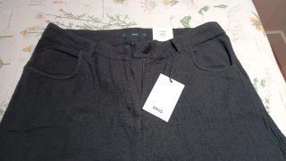 Pantalón recto negro Mango Talla L