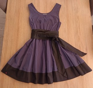 Vestido tirantes azul y negro