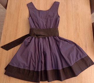 Vestido tirantes azul y negro