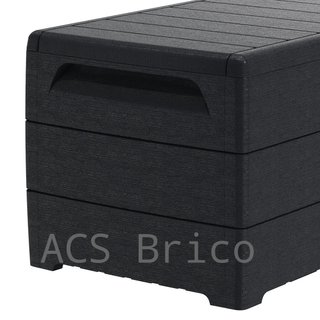 Baúl Arcón PVC 416 L Gris Oscuro - 70x129x62 cm - Duramax