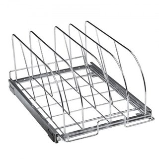 Soporte para Sartenes y Ollas, Organizador Expandible Extraíble para Debajo del Gabinete, Organización de Bandejas para Hornear Galletas, Divisores de Alambre Ajustables, Soporte para Tapas de Ace...
