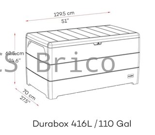 Baúl Arcón PVC 416 L Marrón - 70x129x62 cm - Duramax