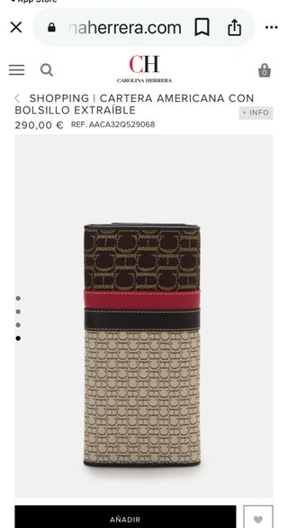 Cartera Carolina Herrera CH Marrón y Rojo