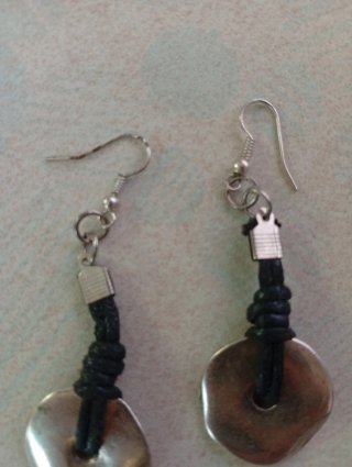 Pendientes cuero y plata