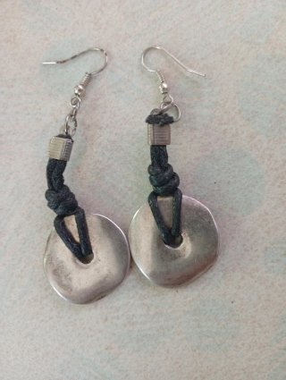 Pendientes cuero y plata