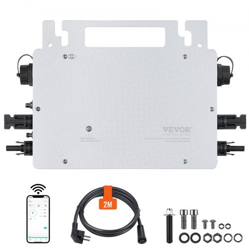 Inversor Micro Solar de Conexión a Red, 600W, Inversor Micro Solar, Inversor de Conexión a Red de Aleación de Aluminio Impermeable IP67, Voltaje de Funcionamiento DC18-50V con Antena Wifi APP y Ca...
