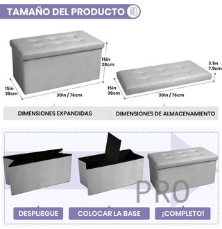 Puff y banco de almacenaje de 80L - Cosyland