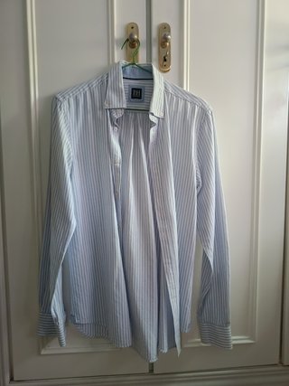 Camisa Pedro del Hierro rayas azul y blanco