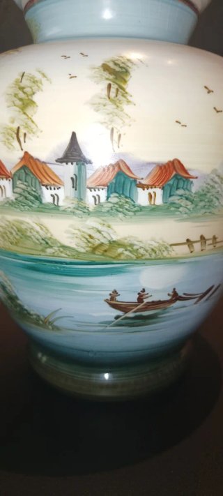 Tibor Orza GRANDE cerámica vintage Pintado mano