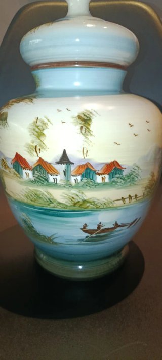 Tibor Orza GRANDE cerámica vintage Pintado mano