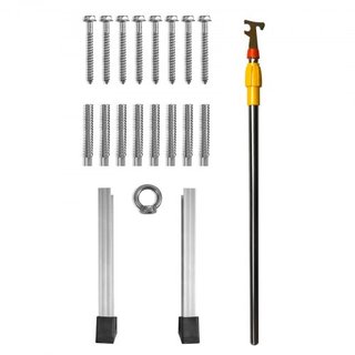 Escalera de Ático Plegable, Capacidad de 158.8 kg, 57.15 cm x 160 cm, Extensión de Aluminio Multiusos, Ligera y Portátil, Se Ajusta a Alturas de Techo de 2.9m-3.7m, Acceso Conveniente a su Ático E...