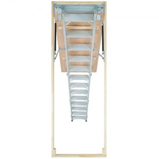 Escalera de Ático Plegable, Capacidad de 158.8 kg, 57.15 cm x 160 cm, Extensión de Aluminio Multiusos, Ligera y Portátil, Se Ajusta a Alturas de Techo de 2.9m-3.7m, Acceso Conveniente a su Ático E...
