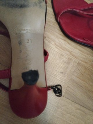 Sandalias tacón rojas talla 37