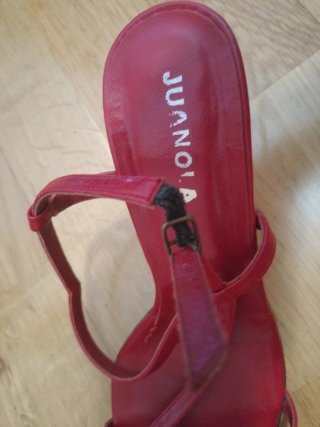 Sandalias tacón rojas talla 37